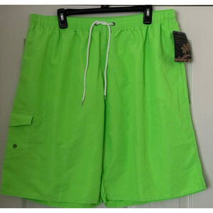 Men's Sinede Neon Green Swim Trunks XXL